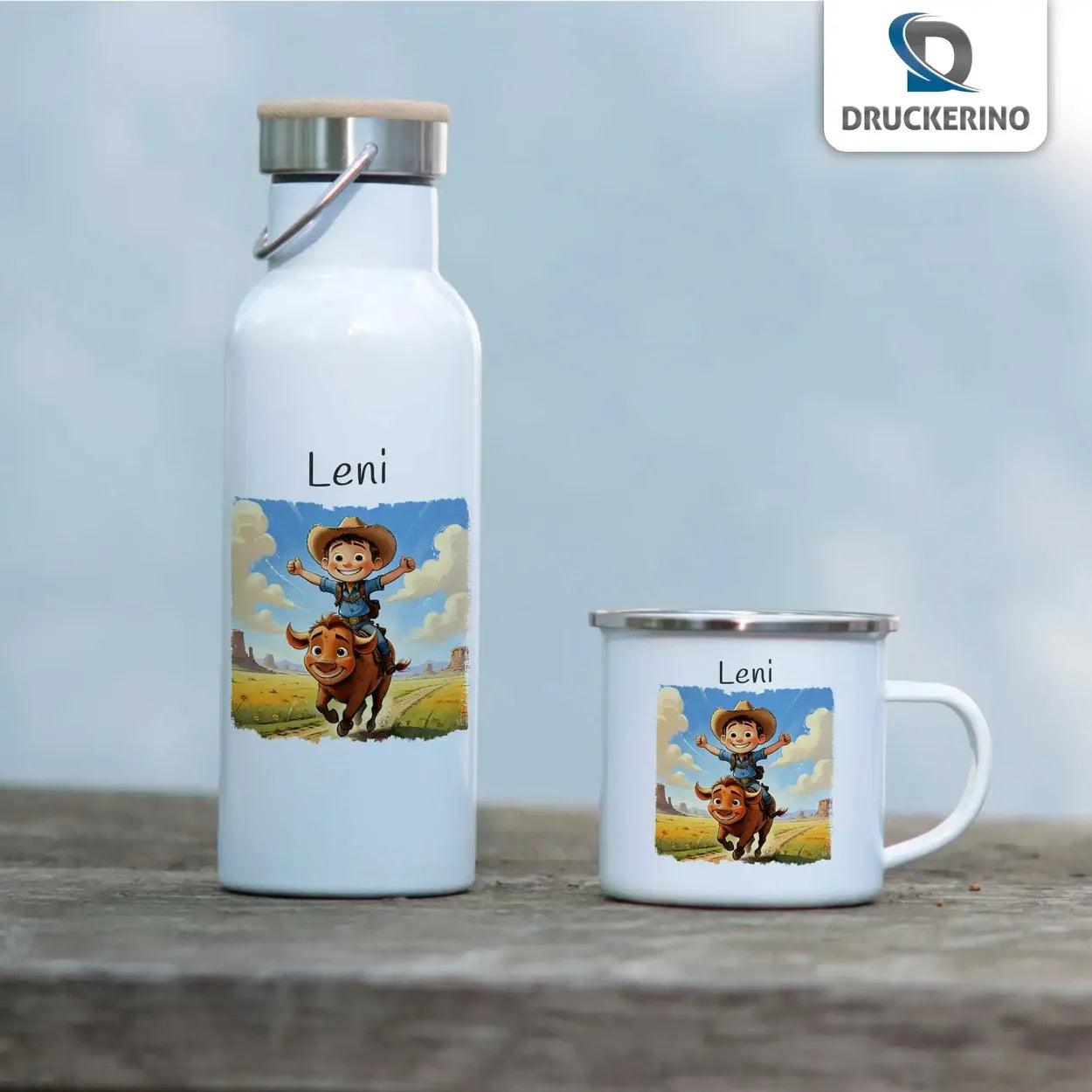 Emaille Tasse Wilder Westen - Druckerino