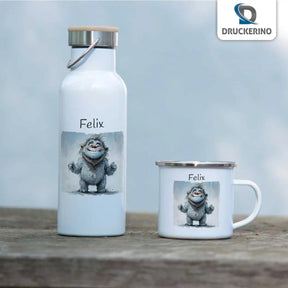 Emaille Tasse Wuschelmonster Abenteuer - Druckerino