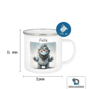 Emaille Tasse Wuschelmonster Abenteuer - Druckerino