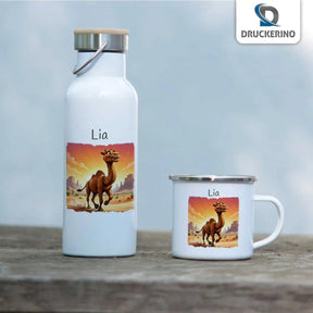 Emaille Tasse Wüstenfreund Kamel - Druckerino