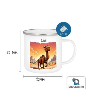 Emaille Tasse Wüstenfreund Kamel - Druckerino