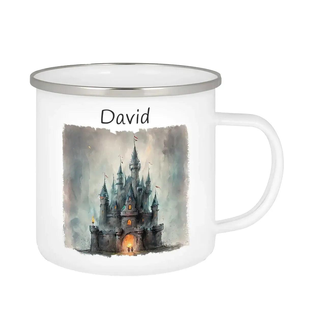 Emaille Tasse Zauberburg Abenteuer - Druckerino