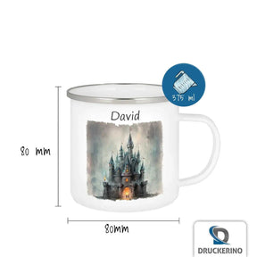 Emaille Tasse Zauberburg Abenteuer - Druckerino
