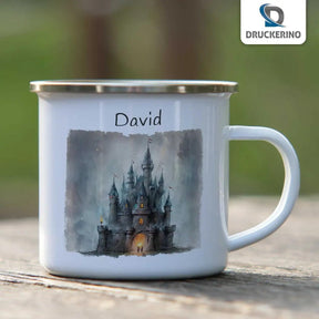 Emaille Tasse Zauberburg Abenteuer - Druckerino