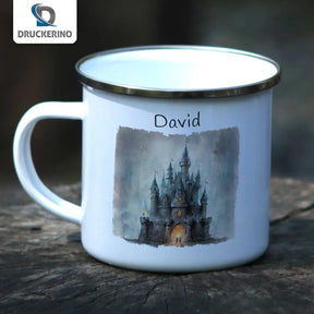 Emaille Tasse Zauberburg Abenteuer - Druckerino