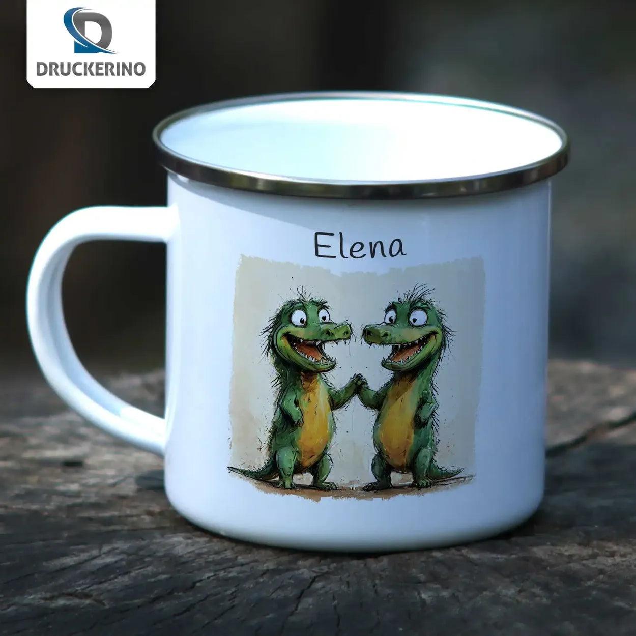 Emaille Tasse Zauberdrachenfreunde - Druckerino