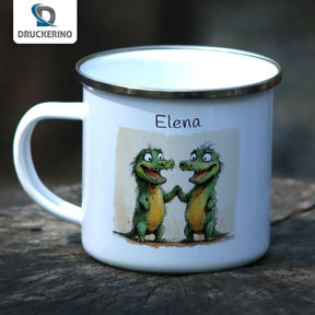 Emaille Tasse Zauberdrachenfreunde - Druckerino