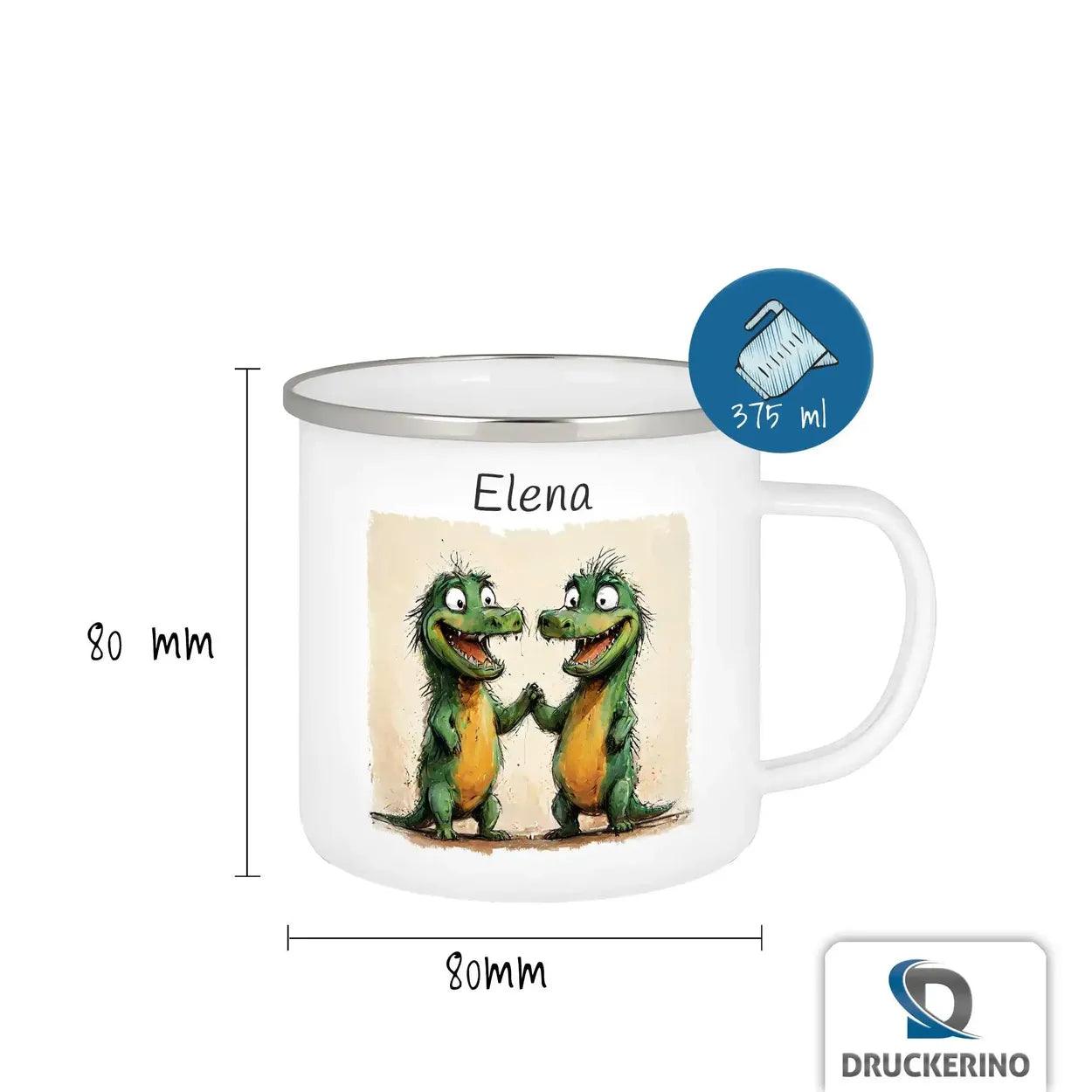Emaille Tasse Zauberdrachenfreunde - Druckerino
