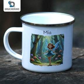 Emaille Tasse Zauberhafte Waldfee - Druckerino