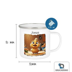Emaille Tasse Zauberküken Abenteuer - Druckerino