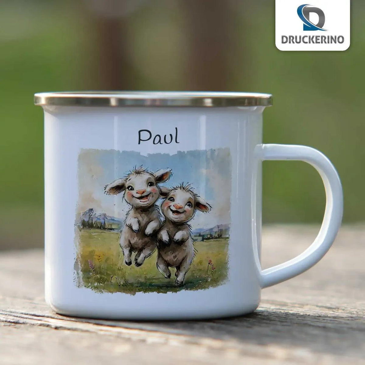 Emaille Tasse Zauberlämmer - Druckerino
