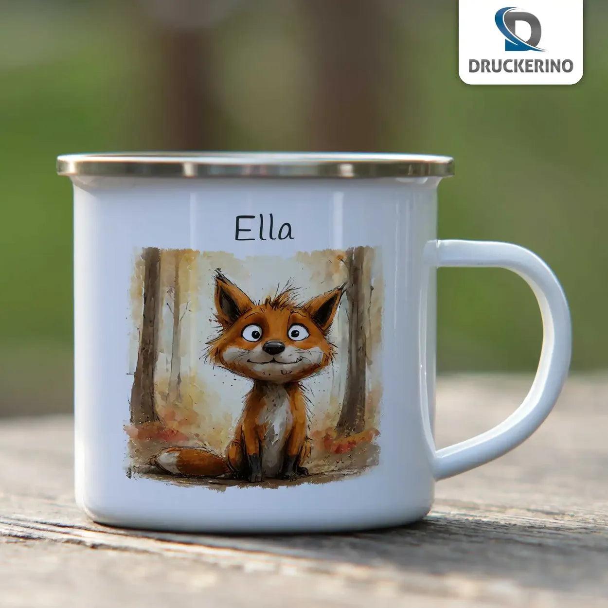 Emaille Tasse Zauberwald-Füchslein - Druckerino
