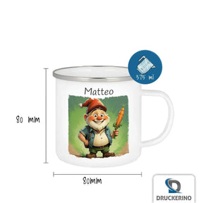 Emaille Tasse Zauberwald Wichtel - Druckerino