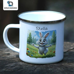 Emaille Tasse Zauberwelt Hase - Druckerino