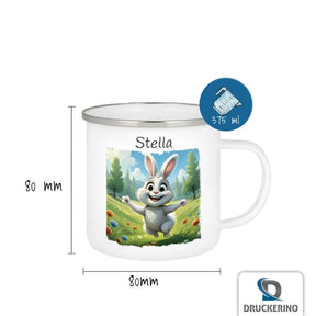 Emaille Tasse Zauberwelt Hase - Druckerino