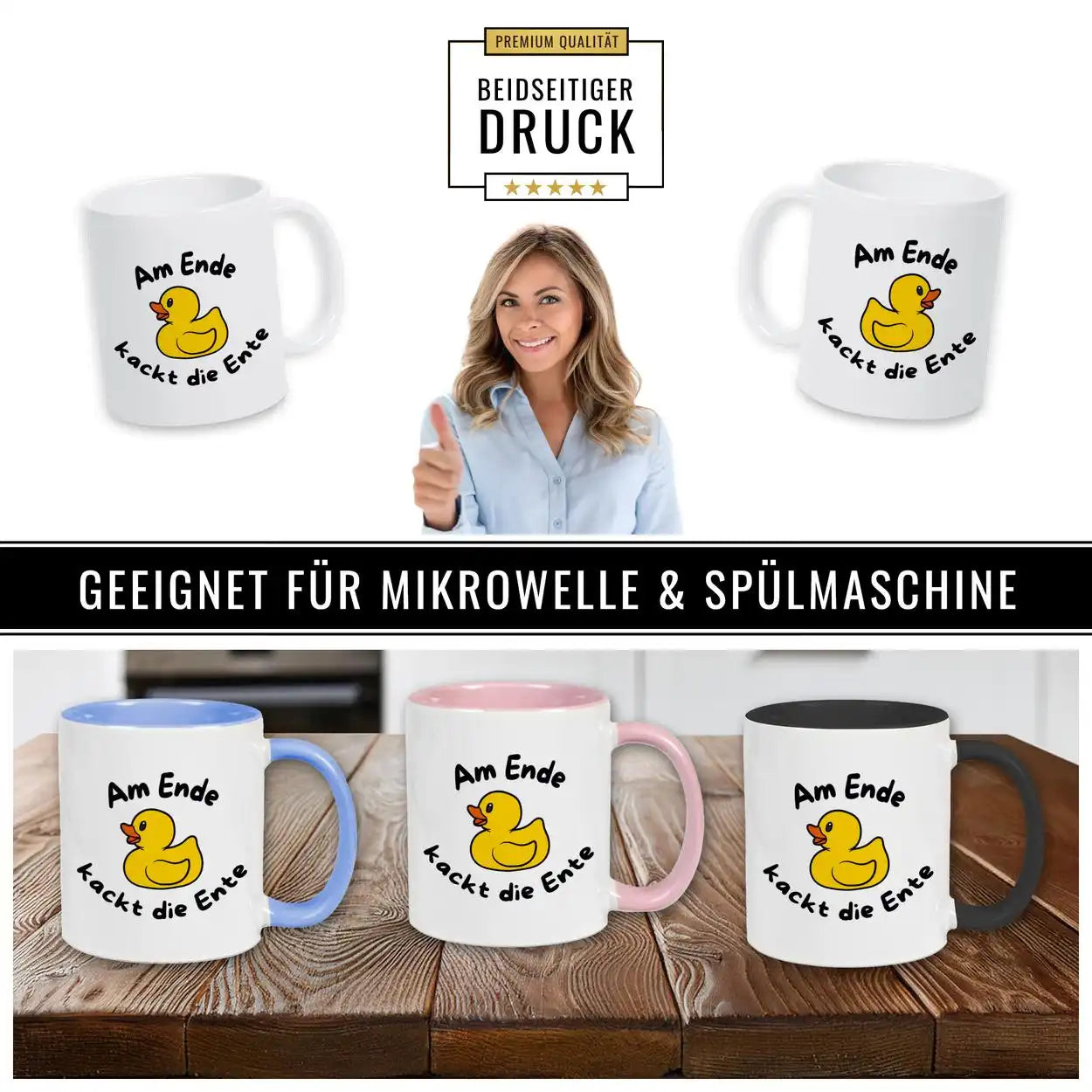 Tasse Am Ende kackt die Ente Spruchtassen Druckerino   