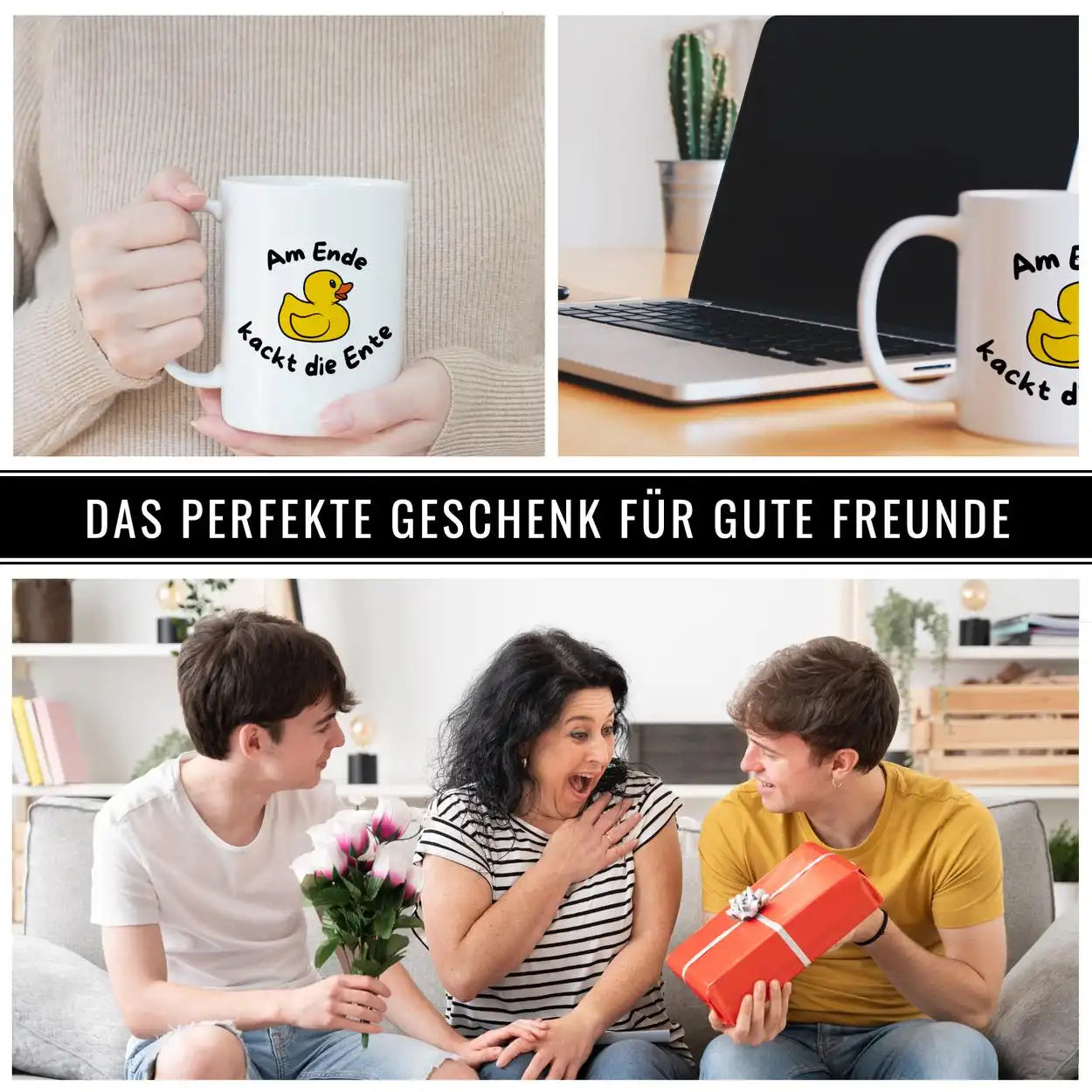 Tasse Am Ende kackt die Ente Spruchtassen Druckerino   