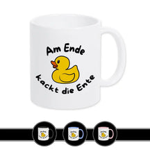 Tasse Am Ende kackt die Ente Spruchtassen Druckerino Weiß  