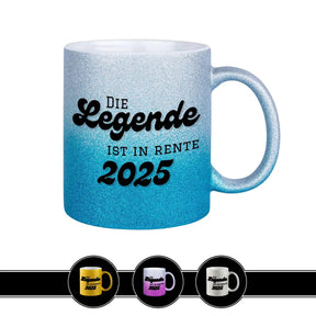 Geschenk zur Rente - Glitzertasse Eine Legende geht in Rente - Druckerino