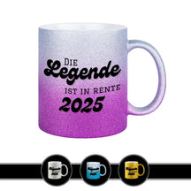 Geschenk zur Rente - Glitzertasse Eine Legende geht in Rente - Druckerino