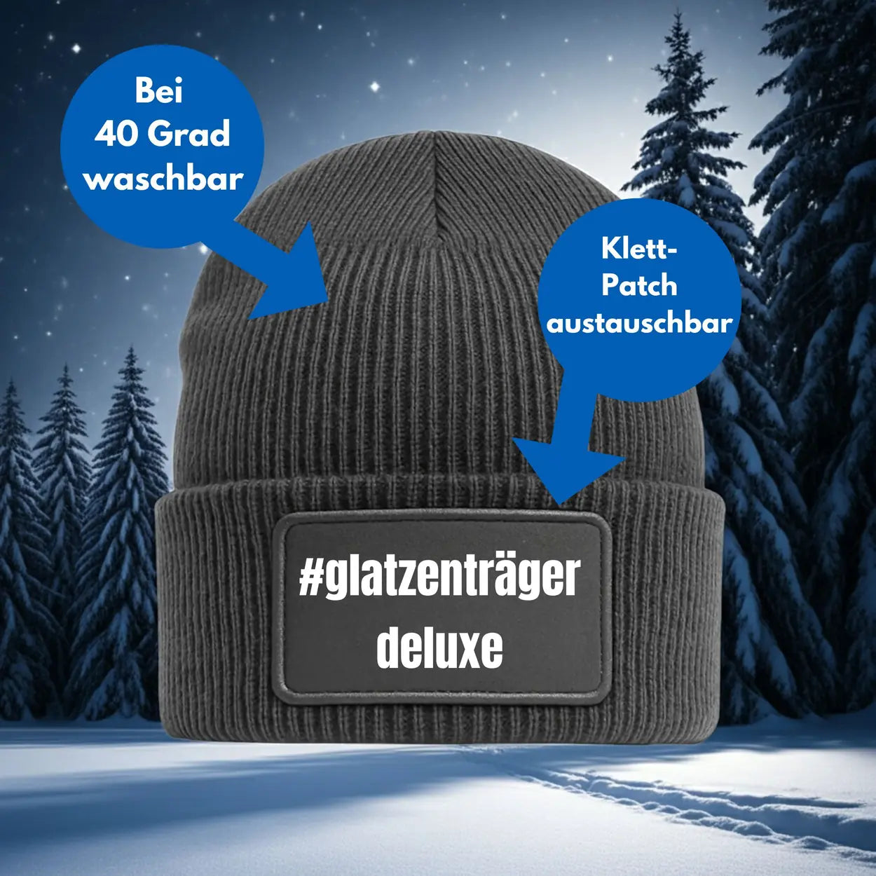 Beanie Mütze Glatzenträger Deluxe Wichtelgeschenk Geschenkidee