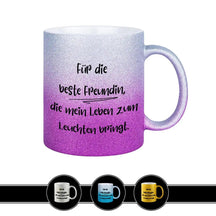 Glitzertasse - Beste Freundin, die mein Leben zum Leuchten bringt - Druckerino