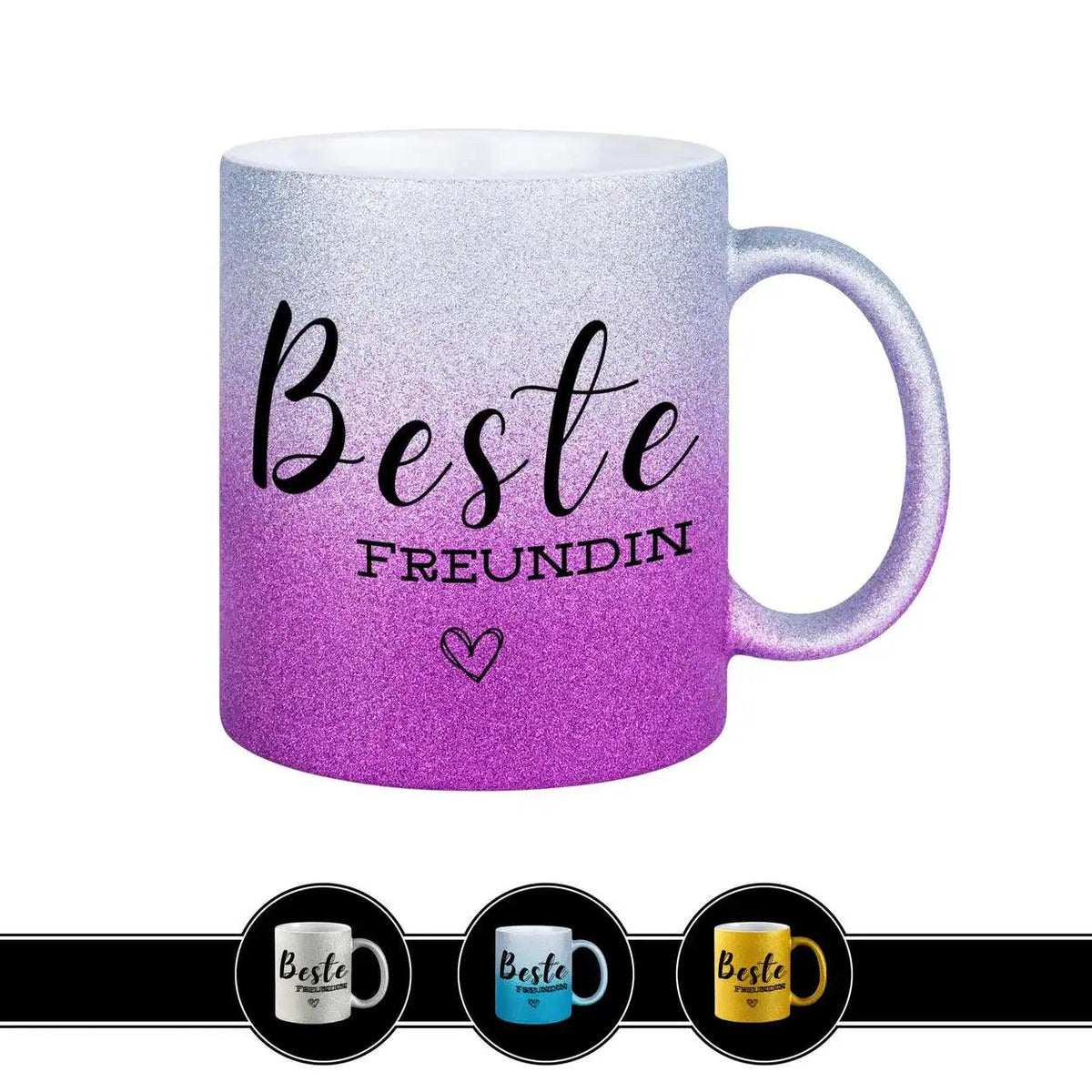 Glitzertasse - Beste Freundin - Druckerino