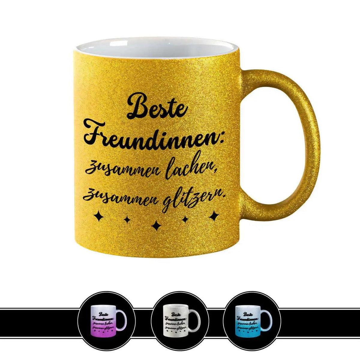 Glitzertasse - Beste Freundinnen – Zusammen lachen und glitzern - Druckerino