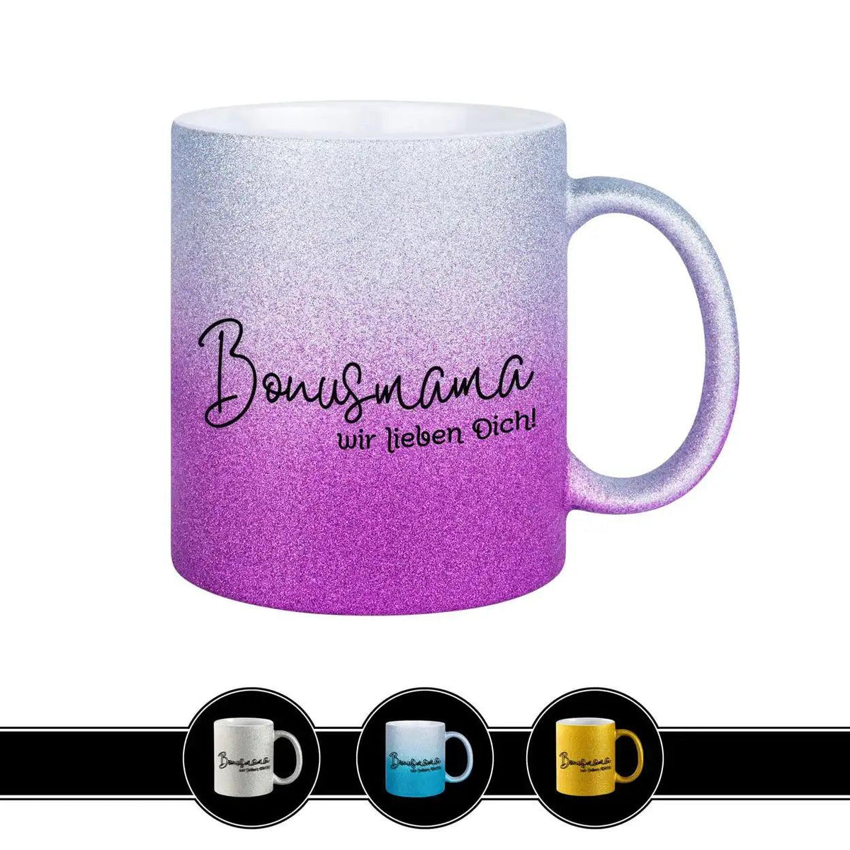 Glitzertasse - Bonusmama - Druckerino