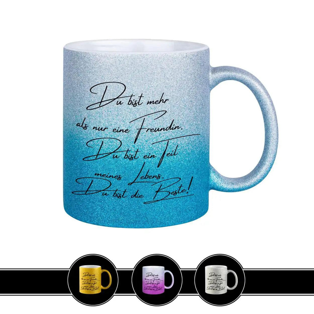 Glitzertasse - Du bist die Beste - Druckerino