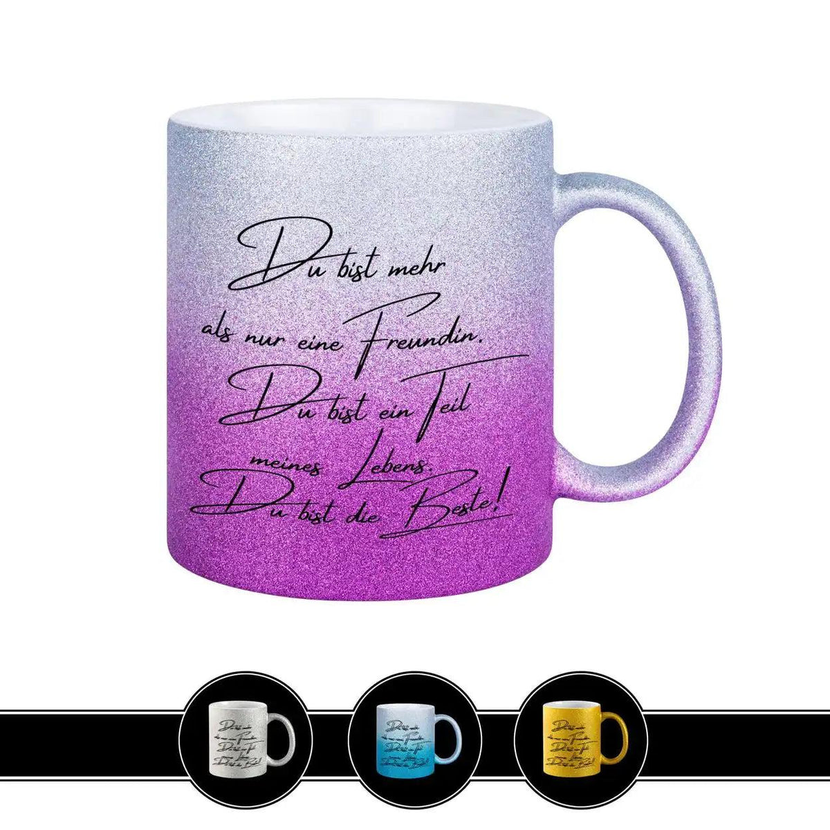 Glitzertasse - Du bist die Beste - Druckerino