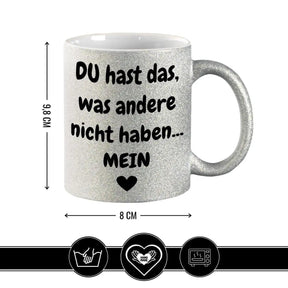 Glitzertasse - Du hast mein Herz - Druckerino