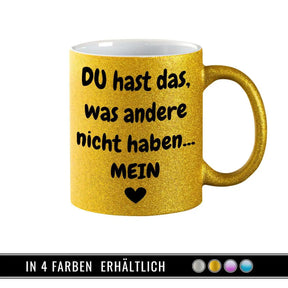 Glitzertasse - Du hast mein Herz - Druckerino