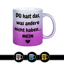 Glitzertasse - Du hast mein Herz - Druckerino