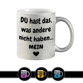 Glitzertasse - Du hast mein Herz - Druckerino