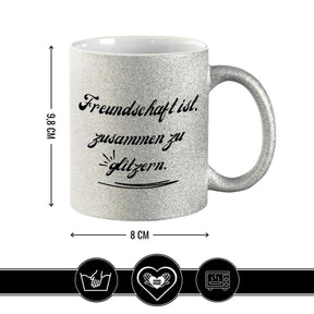 Glitzertasse - Freundschaft ist zusammen zu glitzern - Druckerino