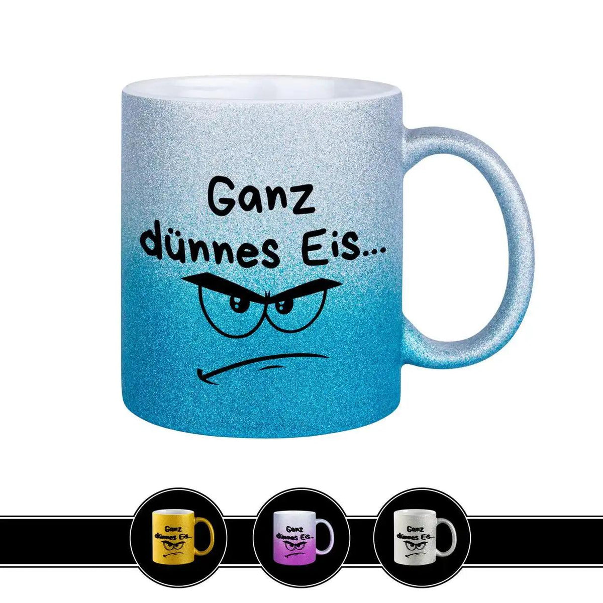 Glitzertasse - Ganz dünnes Eis - Druckerino