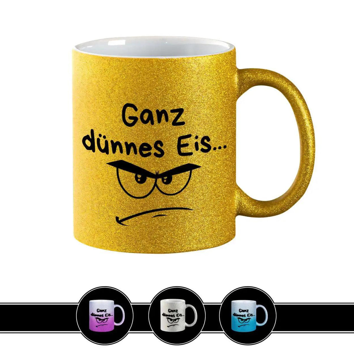 Glitzertasse - Ganz dünnes Eis - Druckerino