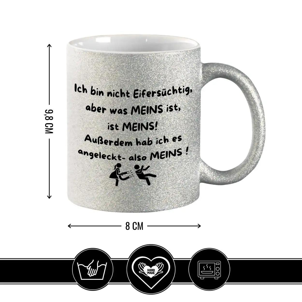 Glitzertasse - Ich bin nicht eifersüchtig - Druckerino