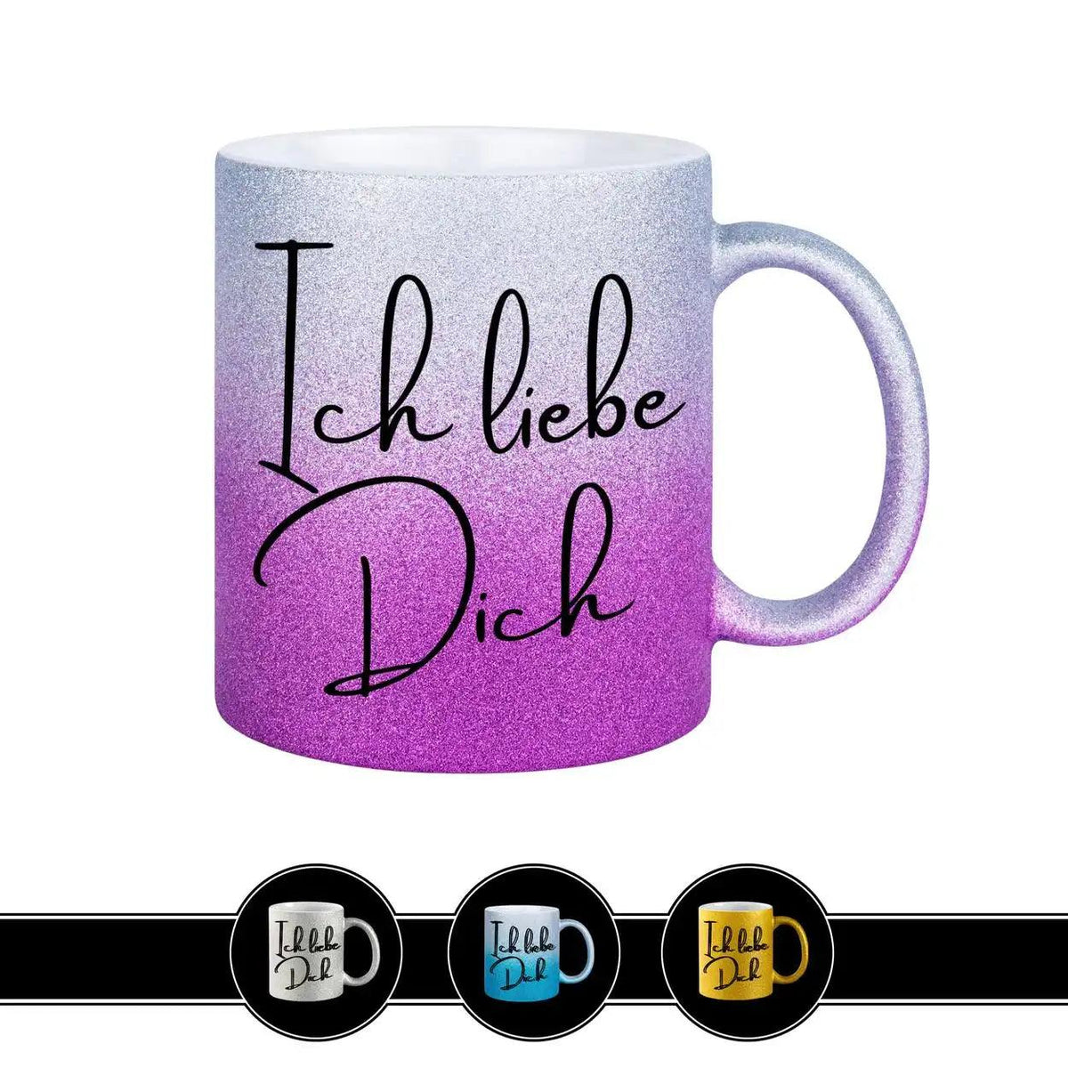 Glitzertasse - Ich liebe Dich - Druckerino