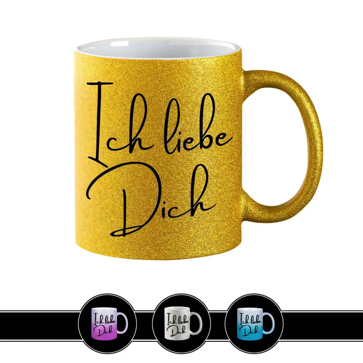 Glitzertasse - Ich liebe Dich - Druckerino