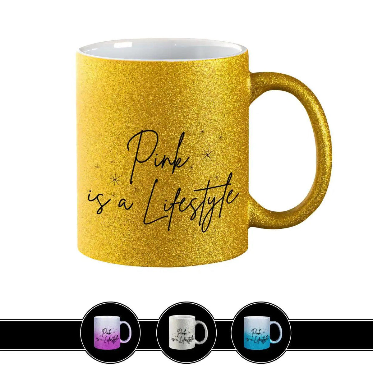 Glitzertasse - Pink is a Lifestyle - Druckerino