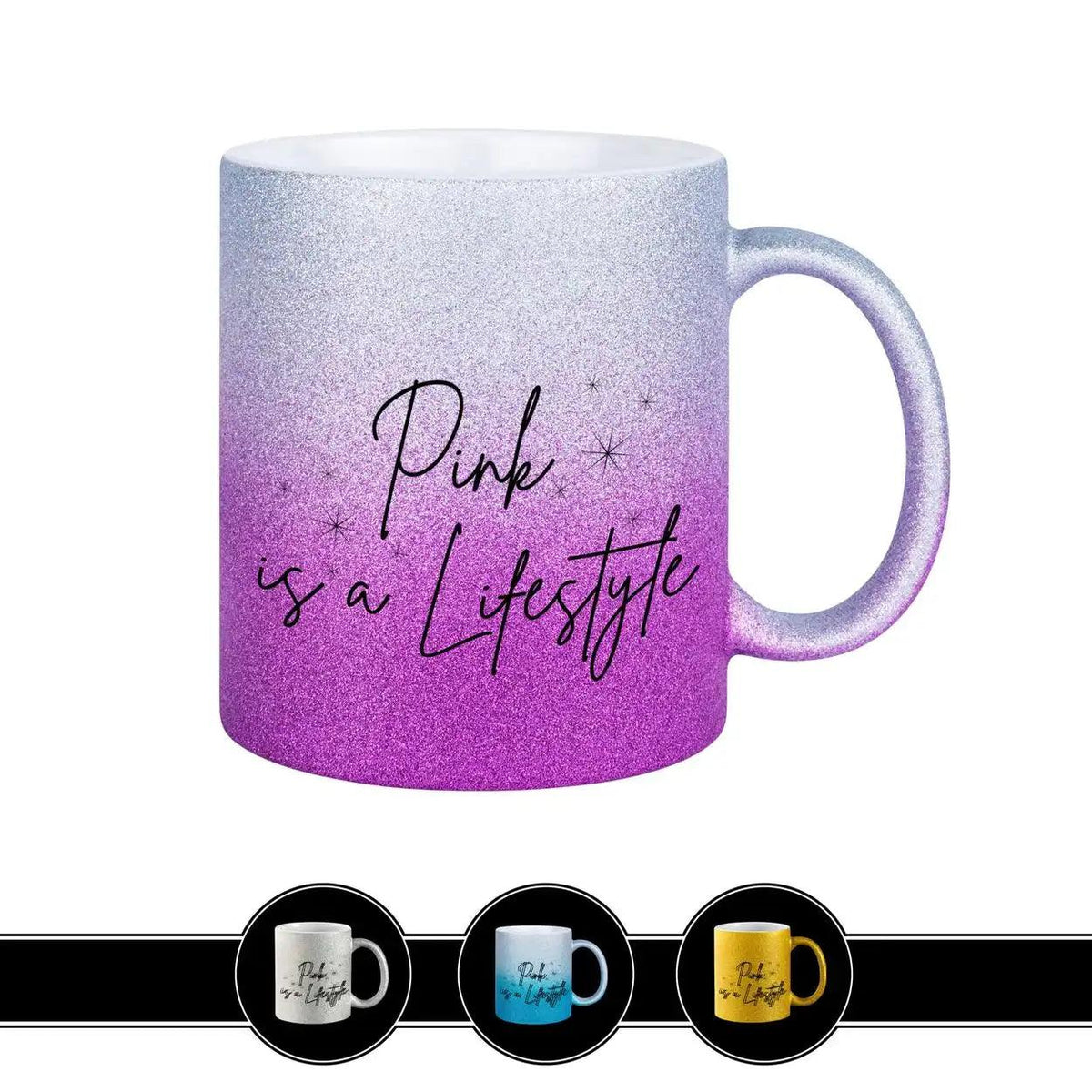 Glitzertasse - Pink is a Lifestyle - Druckerino