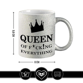 Glitzertasse - Queen of F*cking Everything - Druckerino