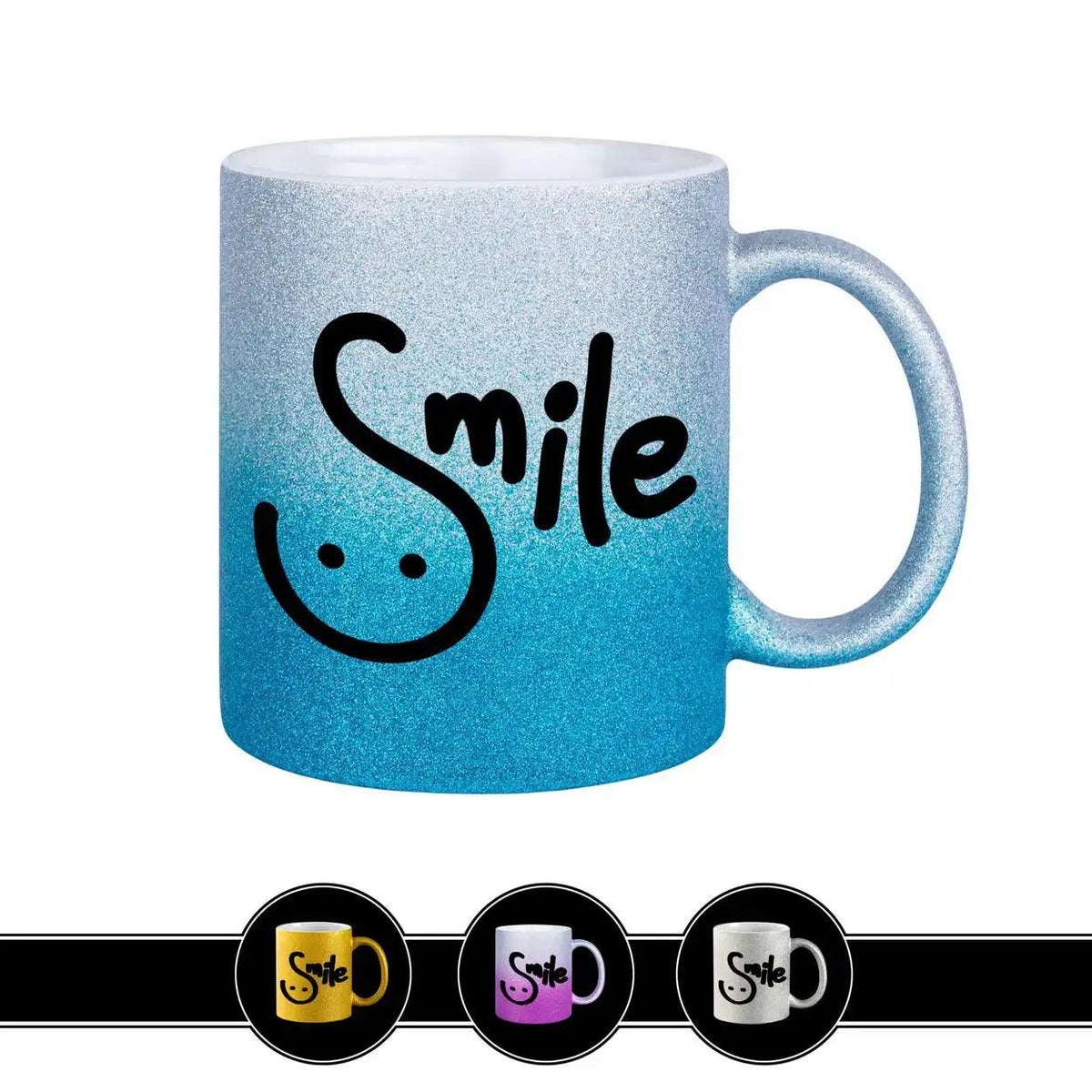 Glitzertasse - Smile - Druckerino