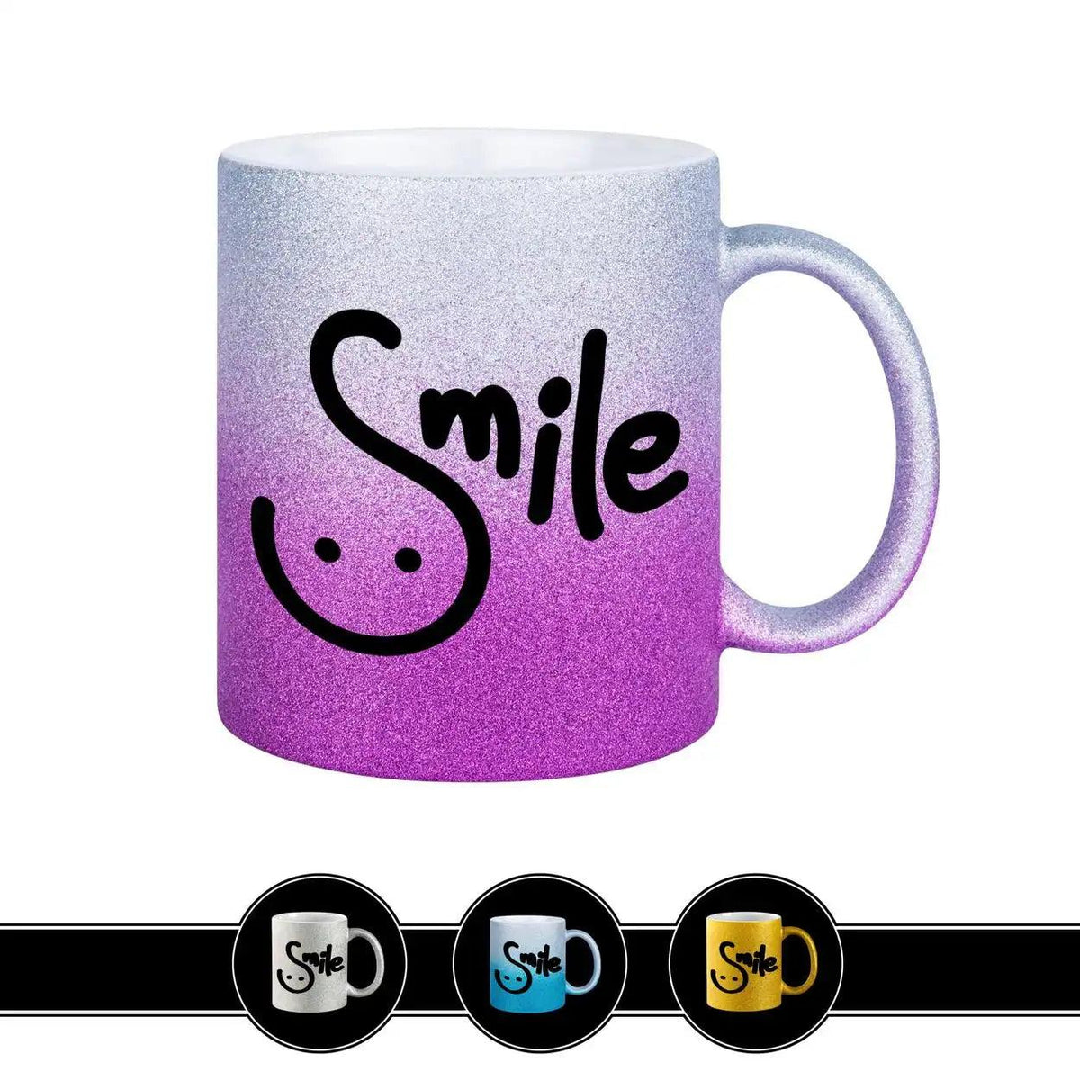 Glitzertasse - Smile - Druckerino
