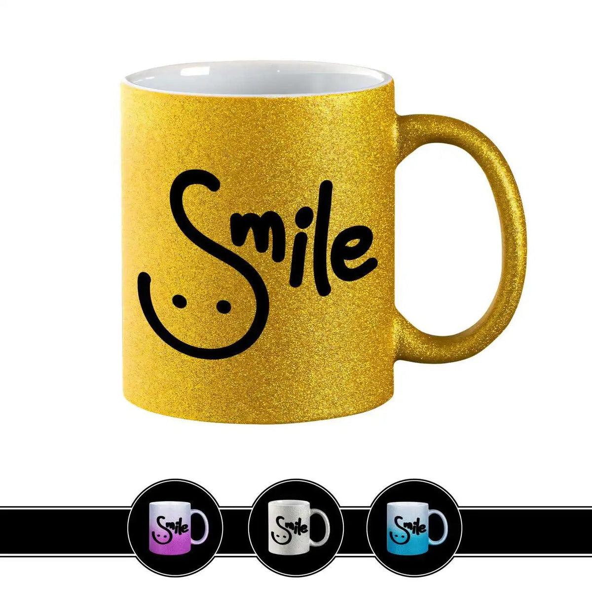 Glitzertasse - Smile - Druckerino