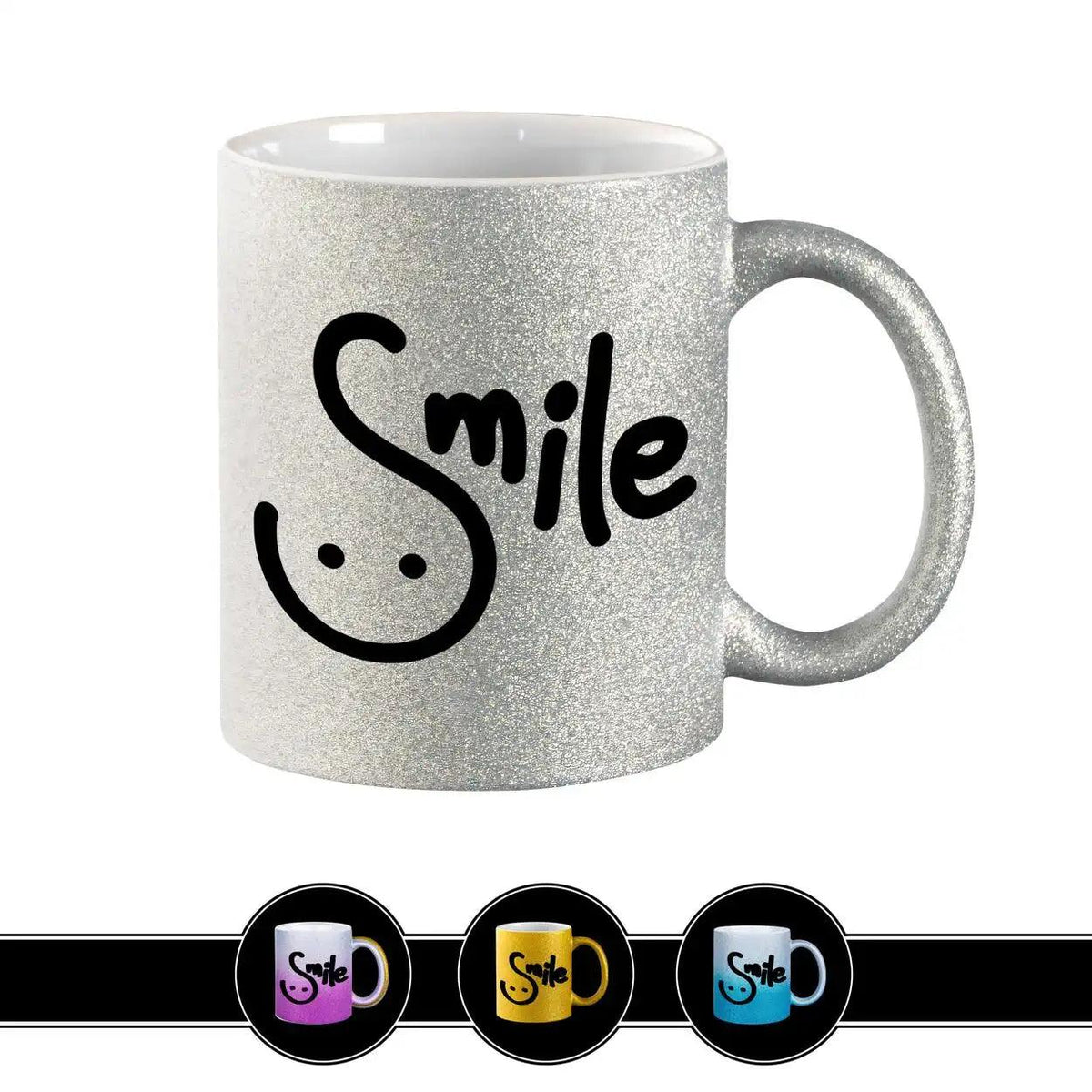 Glitzertasse - Smile - Druckerino