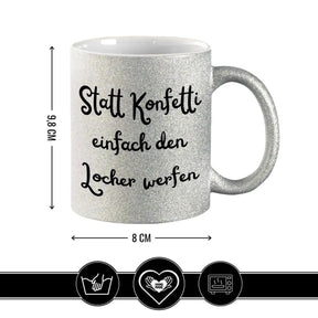 Glitzertasse - Statt Konfetti einfach den Locher werfen - Druckerino