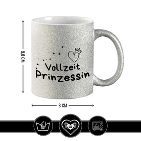 Glitzertasse - Vollzeit Prinzessin - Druckerino